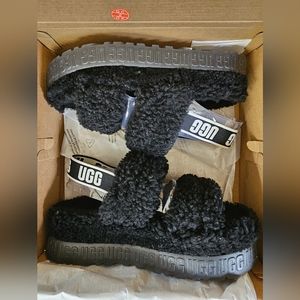 Ugg Oh Fluffita Platform Slipper Black Size 9